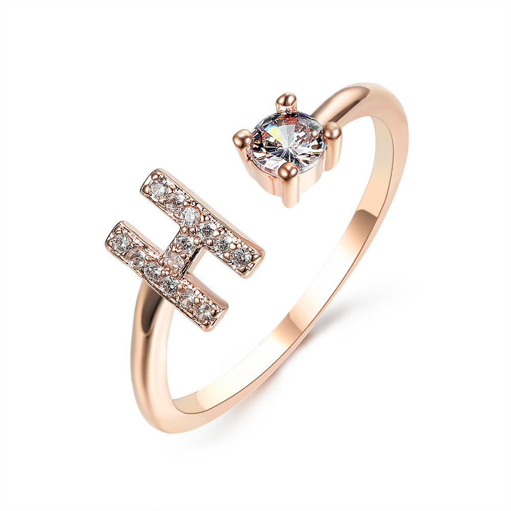 New Design Adjustable 26 Initial Letter Ring Fashion Jewelry For Women Simple Elegant Jewelry New Design Adjustable 26 Initial Letter Ring Fashion Jewelry For Women Simple Elegant Jewelry